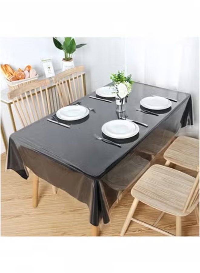 fantasize Clear Plastic Tablecloth Protector,  Waterproof and Oilproof, Stain-resistant Vinyl Table Cover for Indoor and Outdoor Dining Tables, 137x213cm - Image 4